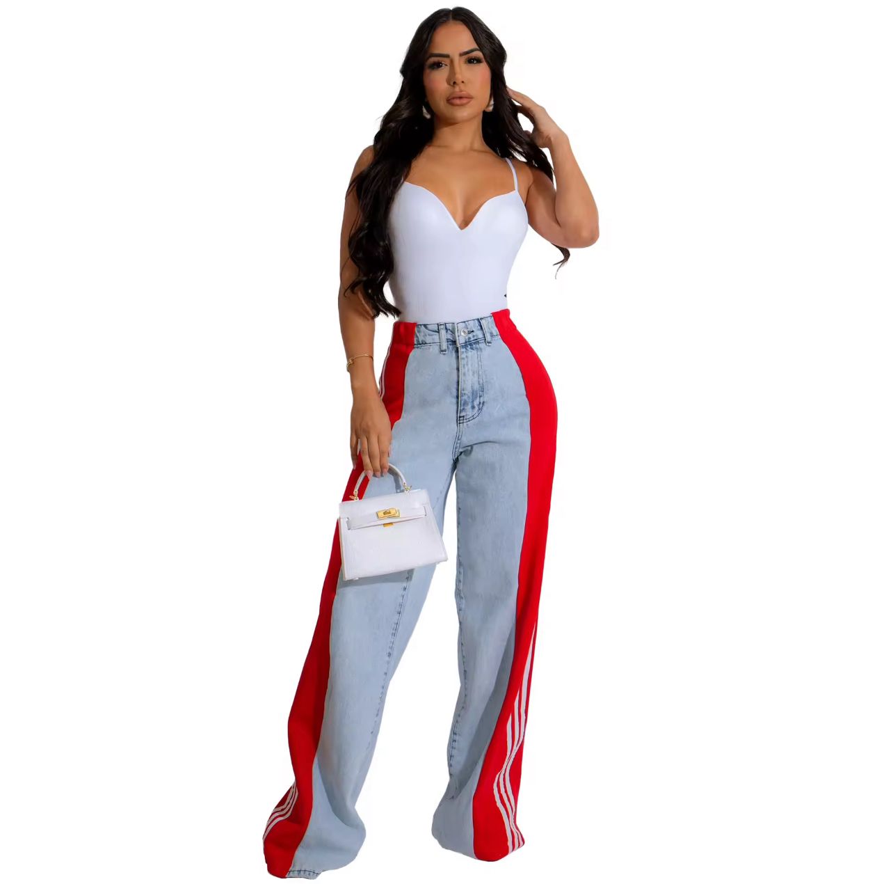 Jean Taille haute Jambe Large